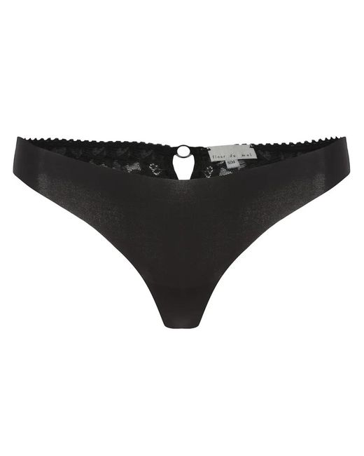 Fleur du Mal Black Charlotte Seamless Thong