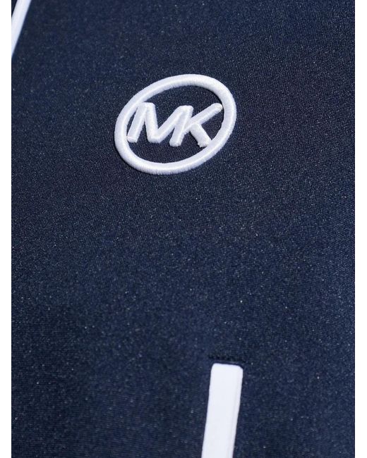 MICHAEL Michael Kors Blue Logo-Embroidered Zip-Up Hoodie