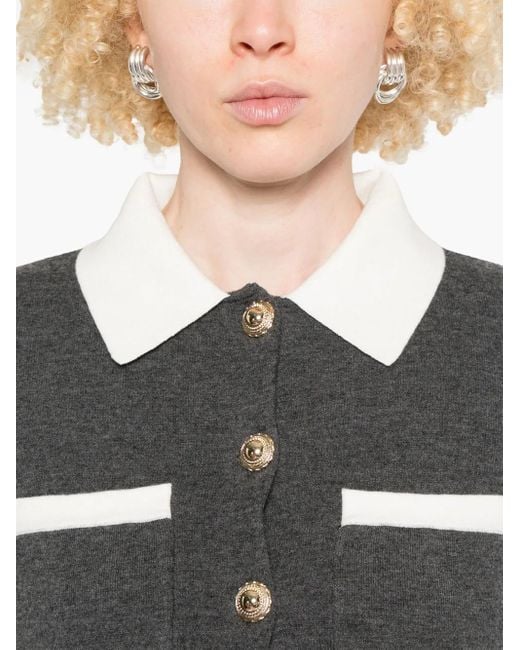 Self-Portrait Black Self Portrait Cardigan With Contrasting Collar