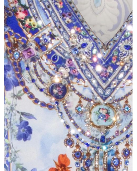 Camilla Blue Caftan À Col V