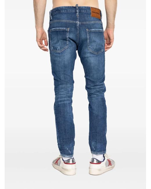 Vaqueros Con Etiqueta Del Logo DSquared² de hombre de color Blue
