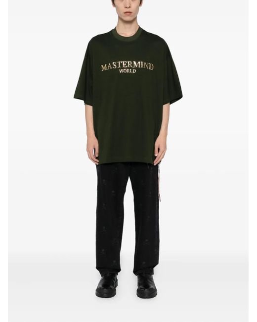 MASTERMIND WORLD Green Logo-Print T-Shirt for men