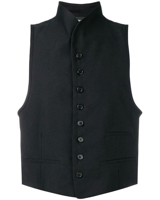 Ann Demeulemeester Black High Collar Waistcoat for men