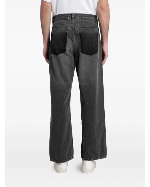 Attachment Gray Faded-Effect Panelled Jeans for men