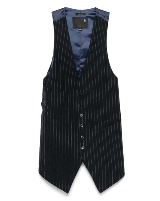 R13 Blue Pinstriped Waistcoat