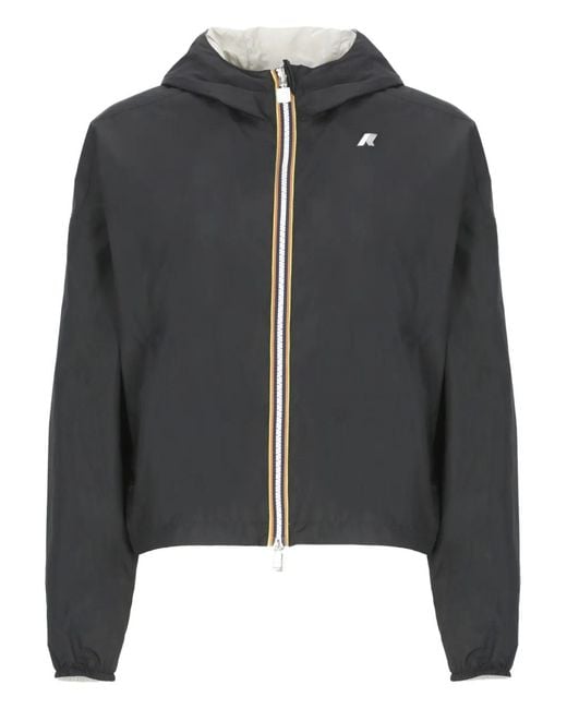 K-Way Black Laurette Plus.2 Hooded Reversible Jacket