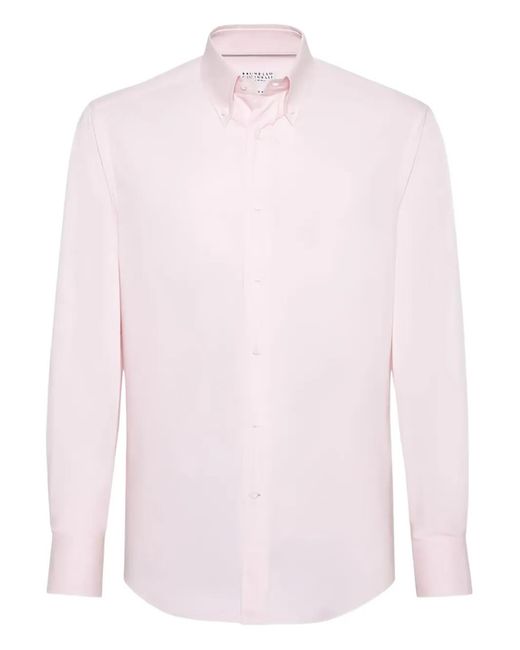 Brunello Cucinelli Button-Down Overhemd in het Pink voor heren