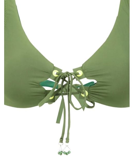 Amir Slama Green Lace Up Bikini Set