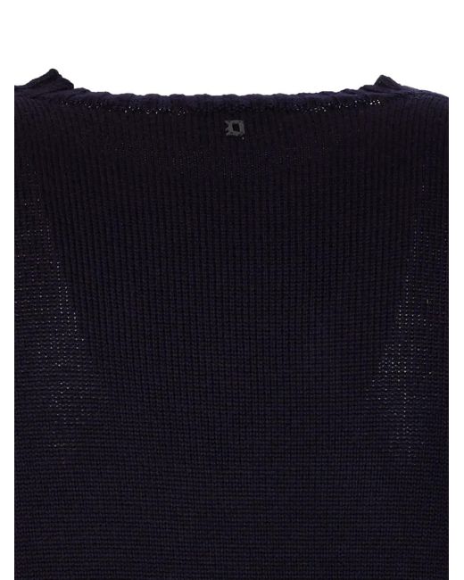 Dondup Blue Crew Neck Wool Sweater for men