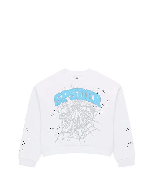 Sudadera Varsity Web Sp5der de hombre de color White