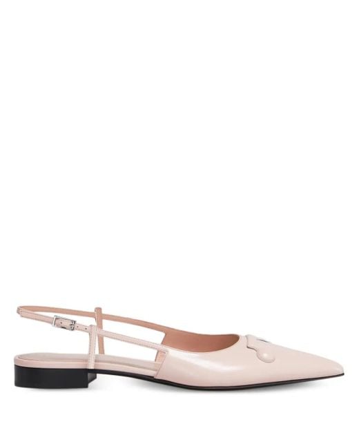 Marni Pink Slingback Pointed-Toe Flats