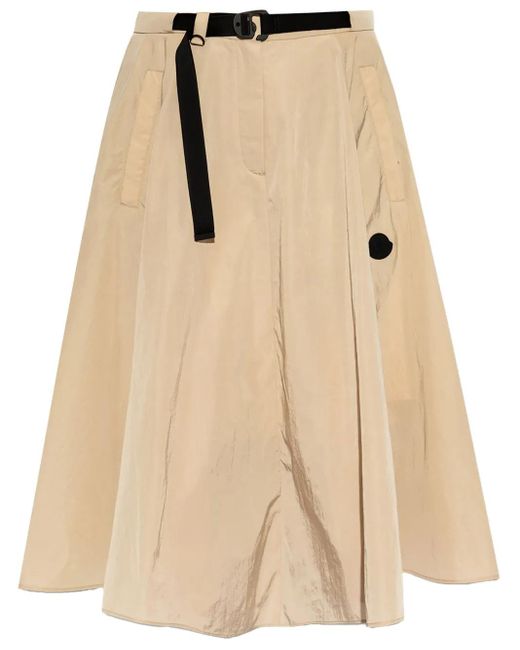 Moncler Natural Belted Midi Skirt