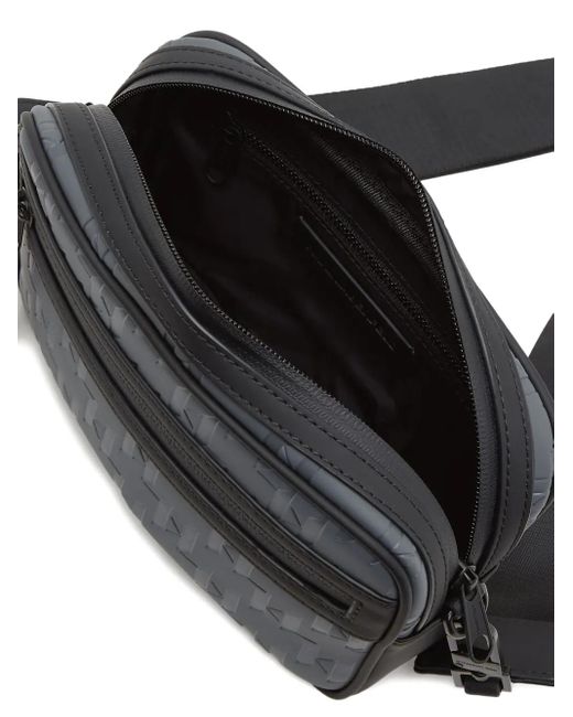 Karl Lagerfeld Black Monogram Camera Messenger Bag for men