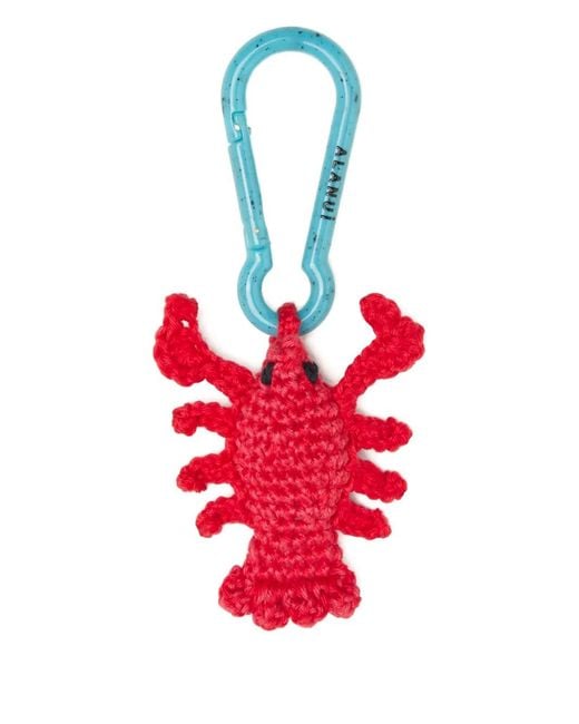 Alanui Red Lobster Crochet Keyring