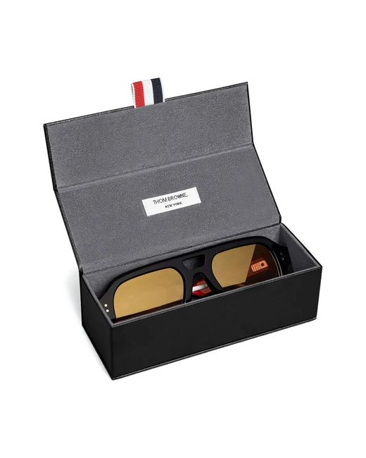 Thom Browne Brown Pilot-Frame Sunglasses