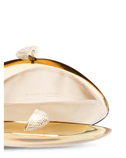 Benedetta Bruzziches Metallic Ariel Crystal-Embellished Clutch Bag