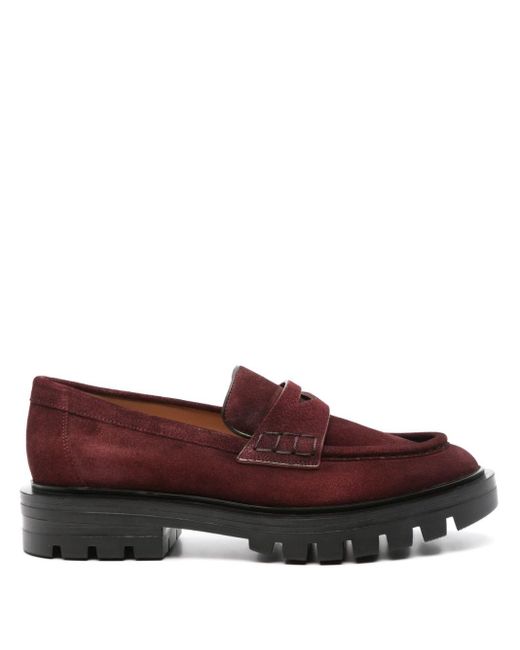 Santoni Brown Suede Loafers