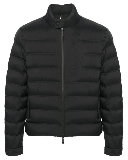 Moncler Black Logo-embossed Quilted Jacket for men
