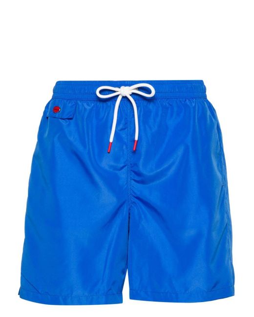 Bañador con logo bordado Kiton de hombre de color Blue
