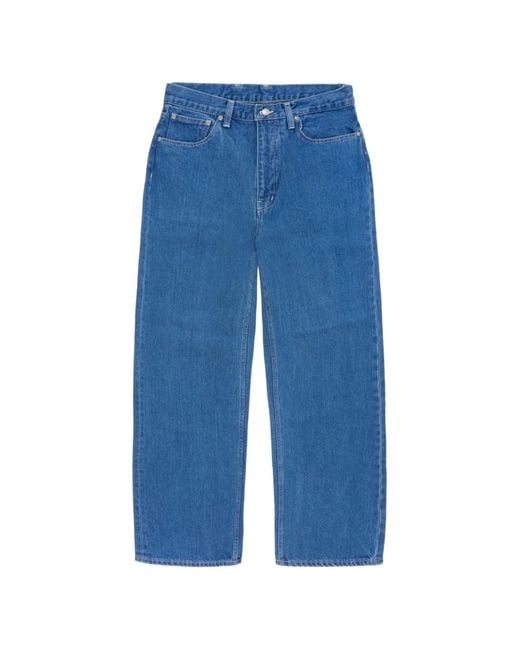 Son Of The Cheese Blue Wide-Leg Five-Pocket Jeans for men