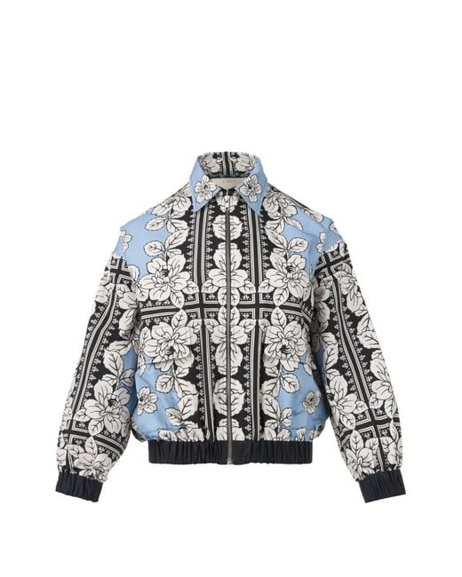 Biyan Blue Floral-Print Jacket