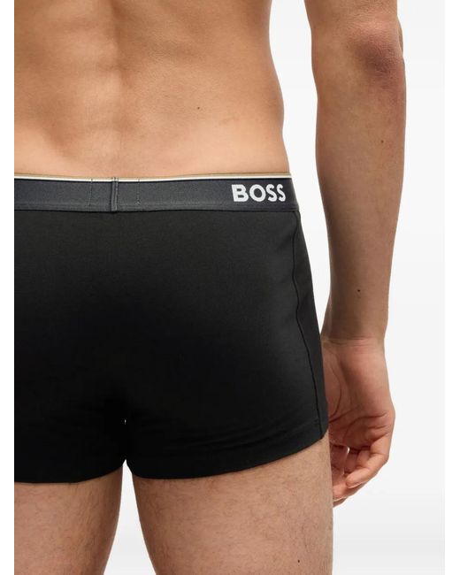 Boss Black Logo-Waistband Briefs (Pack Of Three) for men