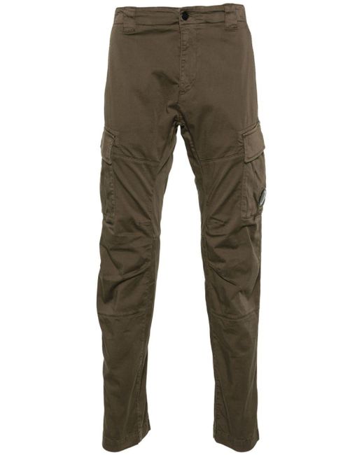 C P Company Green Lens-detailed Cargo Pants for men