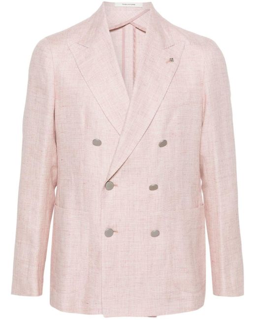 Tagliatore Pink Mélange Double-breasted Blazer for men