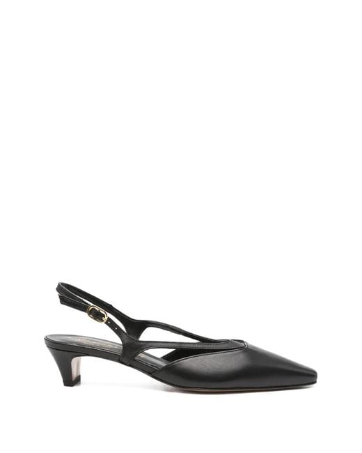 BIANCADI Black Cutout-Detail Slingback Pumps