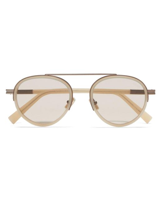 Zegna Natural Orizzonte Ii Round-frame Sunglasses for men