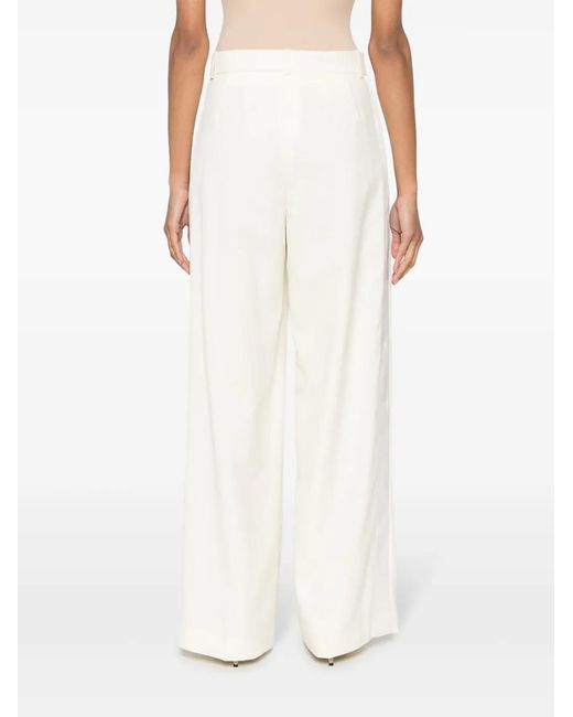 Wardrobe NYC White Pleated Wide-Leg Trousers