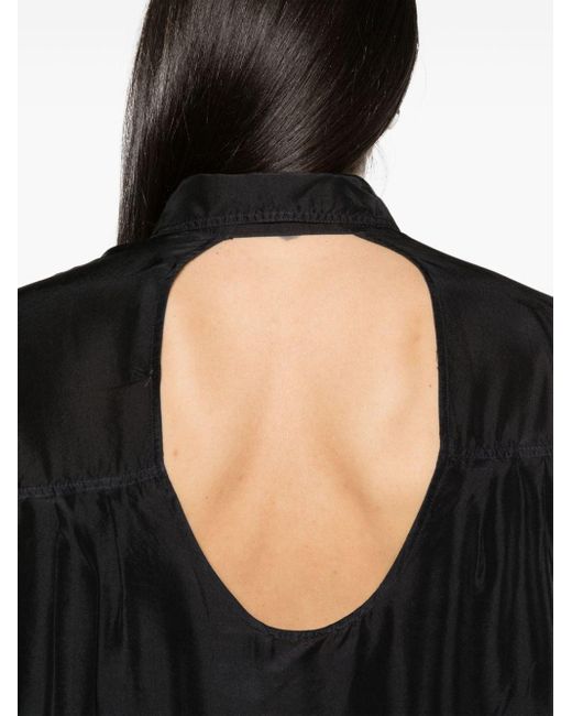 Tela Black Pam Open-back Silk Shirt