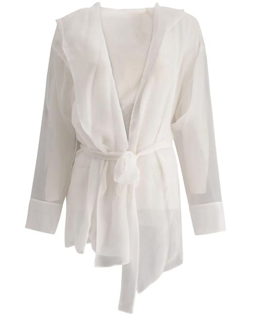 Max Mara White Silk Chiffon Jacket