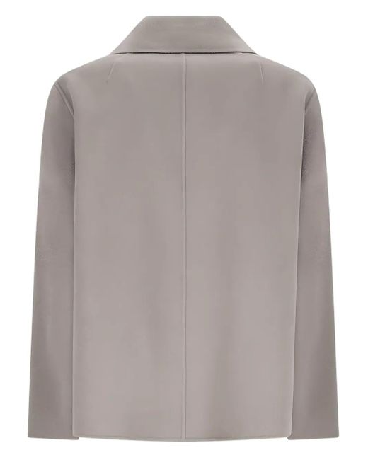 Max Mara Gray Virgin-Wool Single-Breasted Coat