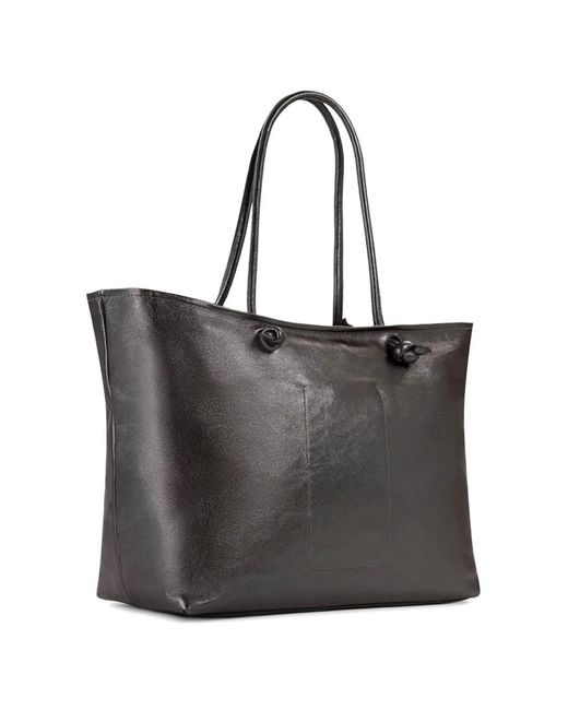 V73 Black Logo-Patch Tote Bag