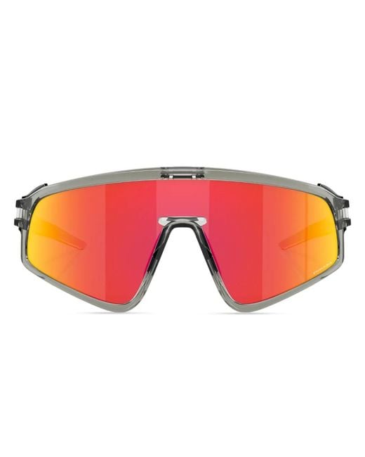 Oakley Pink Latch Panel Shield-Frame Sunglasses