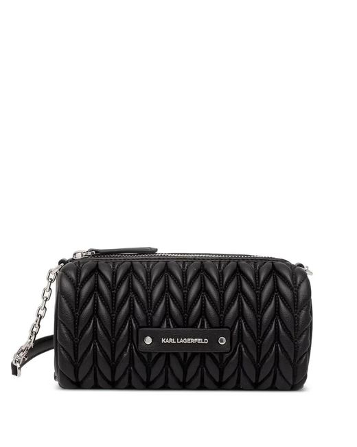 Karl Lagerfeld Black Quilted Leather Shoulder Bag