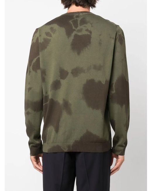 Woolrich Green Tie-Dye Knit Jumper for men