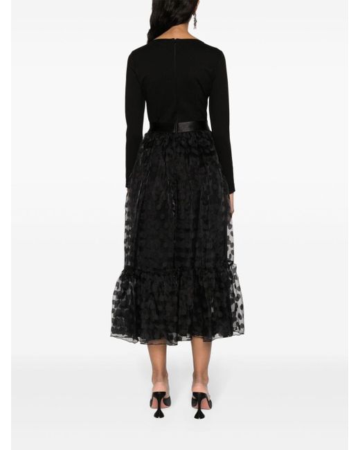 Nissa Midi-jurk Met Stippen in het Black