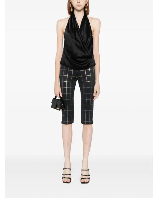 Cynthia Rowley Gray Checked Capris Shorts