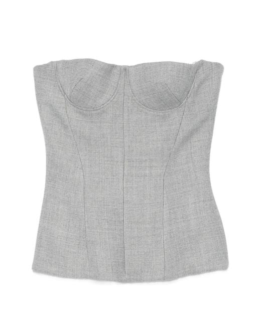 Alex Perry Gray Boned Corset Top