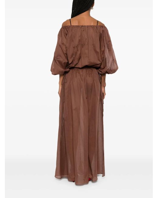 Robe En Coton À Coupe Longue ANDAMANE en coloris Brown