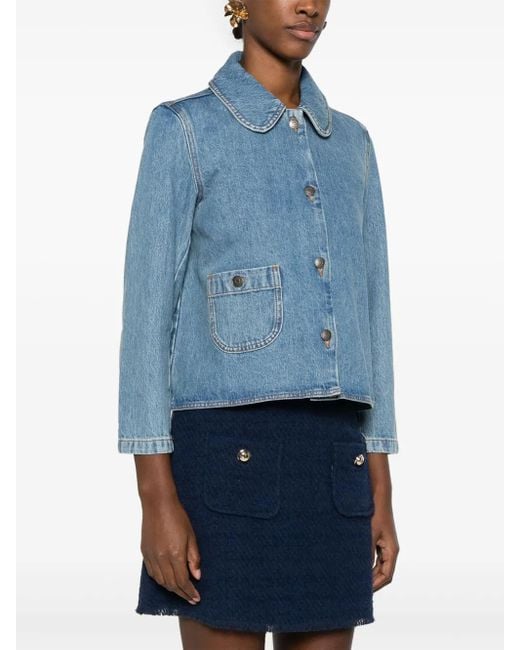 Ba&sh Blue Tiny Denim Jacket