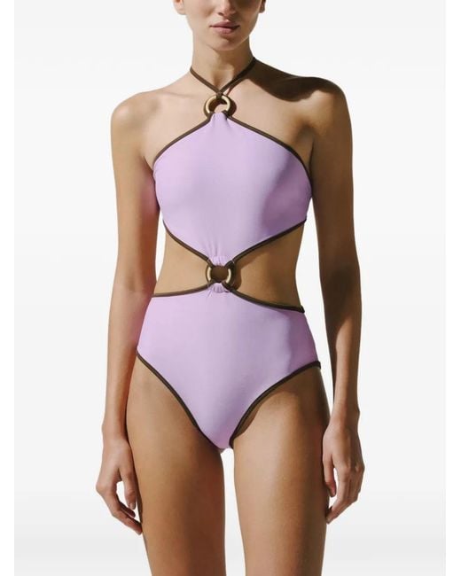 Baobab Purple Kara Cutout Swimsuit