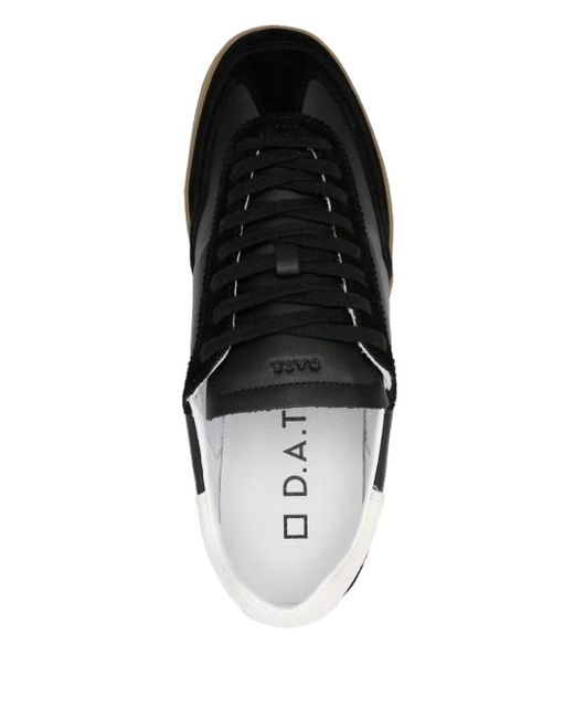 Date Black Leather Sneakers for men