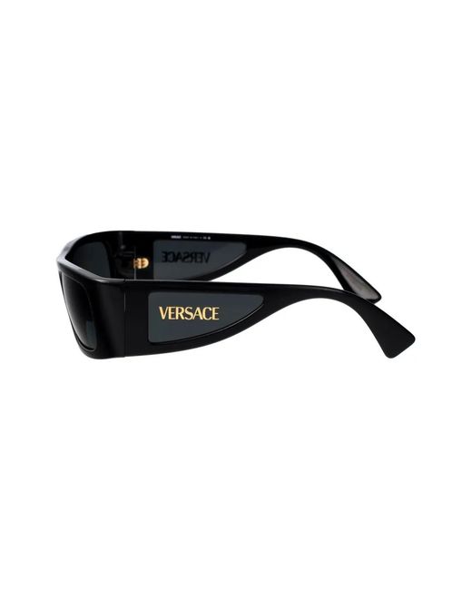 Versace Black Logo-Lettering Sunglasses