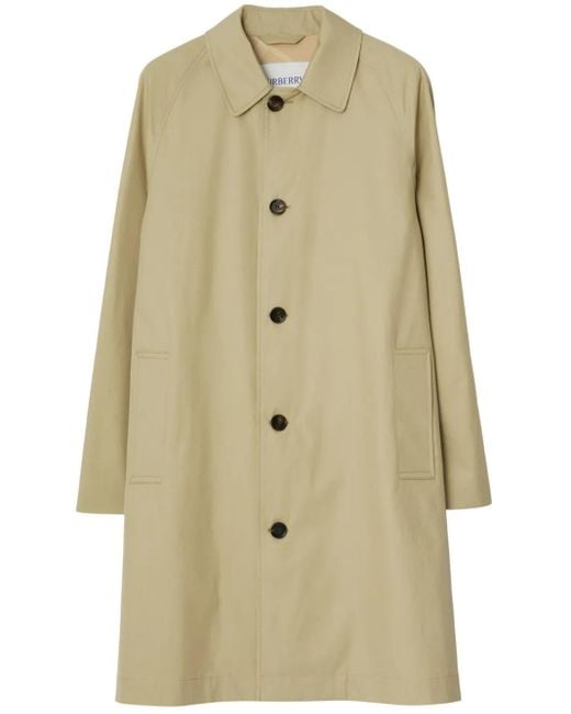 Burberry Natural Neutral Single-Breasted Gabardine Coat for men