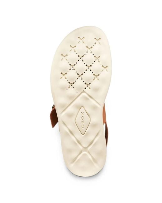 Geox Brown Xand 2S Buckle-Fastening Metallic Sandals