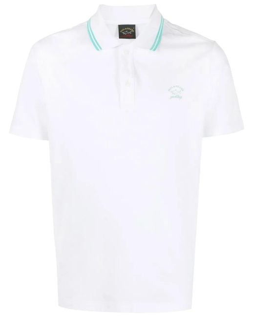 Paul & Shark White Logo-Print Polo Shirt for men