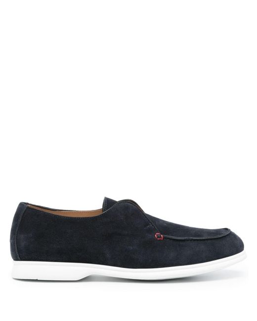 Kiton Blue Slip-on Suede Loafers for men